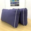 Denim Blue with English White Piping Backrest Cushion Cover
