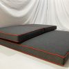 Grey Double Chaise Cushion Cover with Red Piping