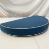 Arabian Sea Turquoise Half Round Cushion Cover with White Piping
