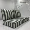 ONYX Charcoal Stripe Square Seat Cushion Cover