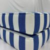 Coastal Blue Stripe Square Seat Cushion Cover