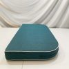 Arabian Sea Turquoise Tapered Bench Cushion Cover - White Piping