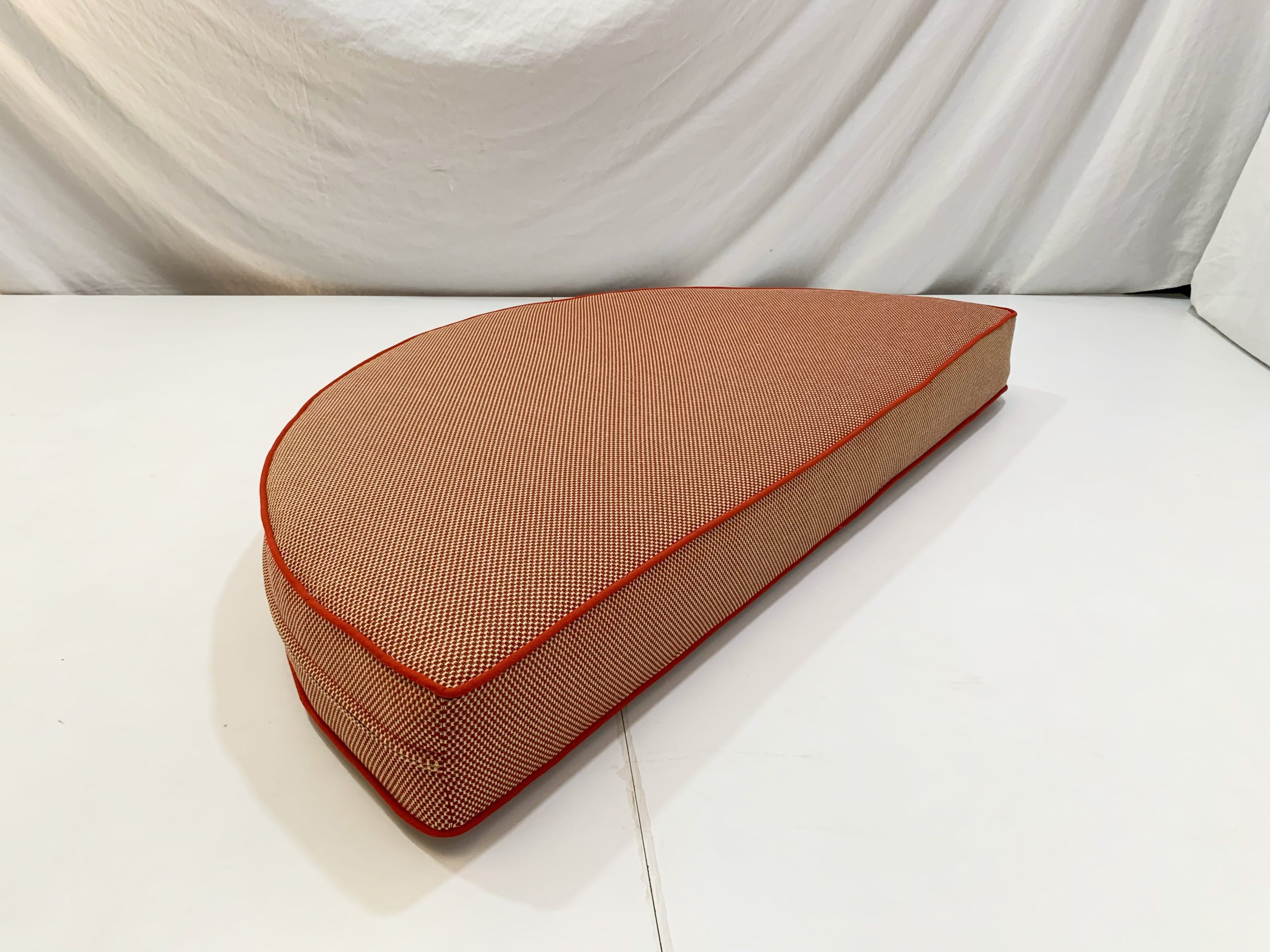 Soul Red Half Round Cushion Cover - Rubellite Red Piping