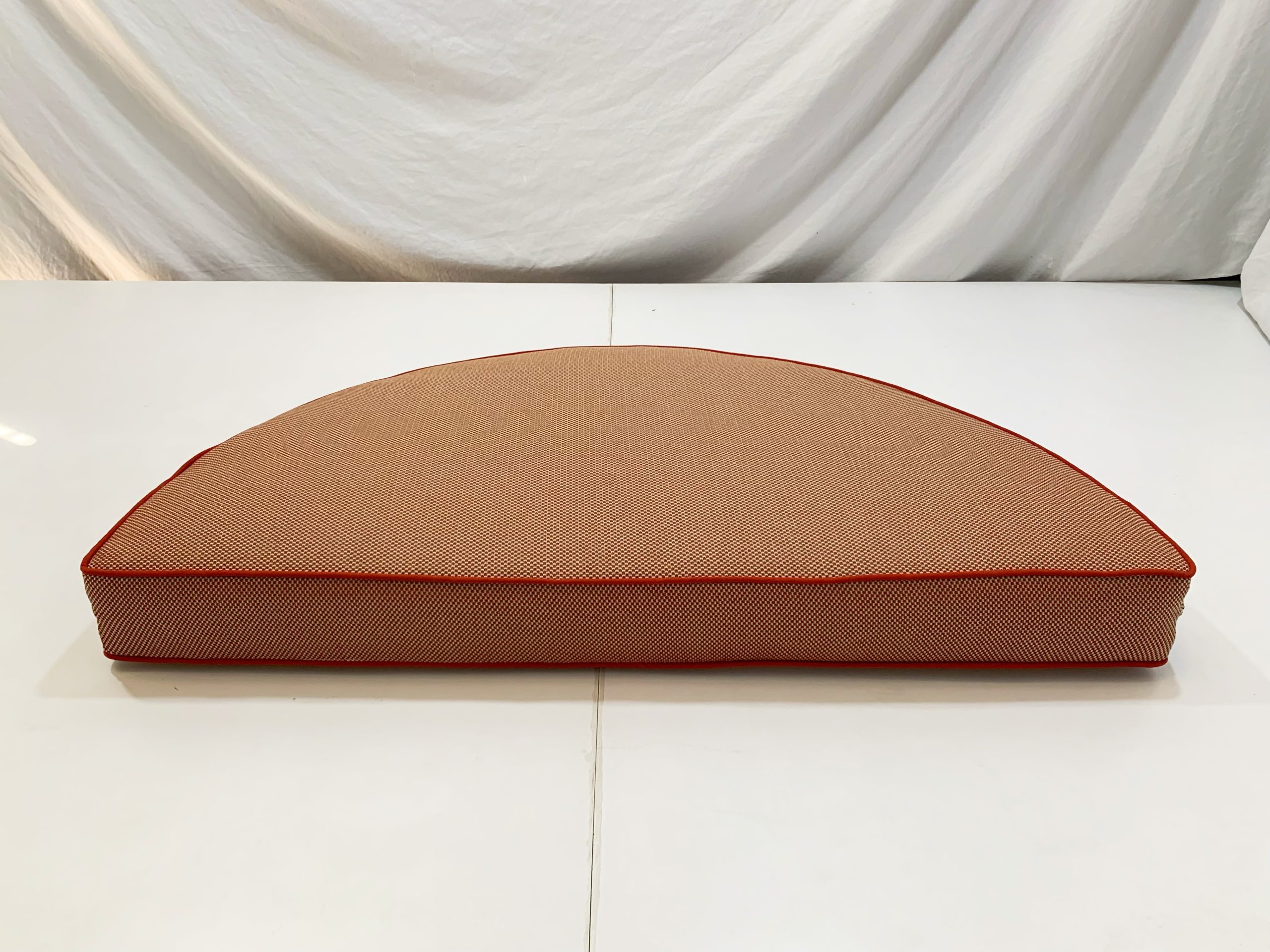 Soul Red Half Round Cushion Cover with Rubellite Red Piping