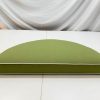 Oasis Green Half Round Cushion Cover with White Piping