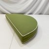 Oasis Green Half Round Cushion Cover - White Piping