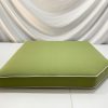 Oasis Green With White Piping Custom Corner Cushion Cover
