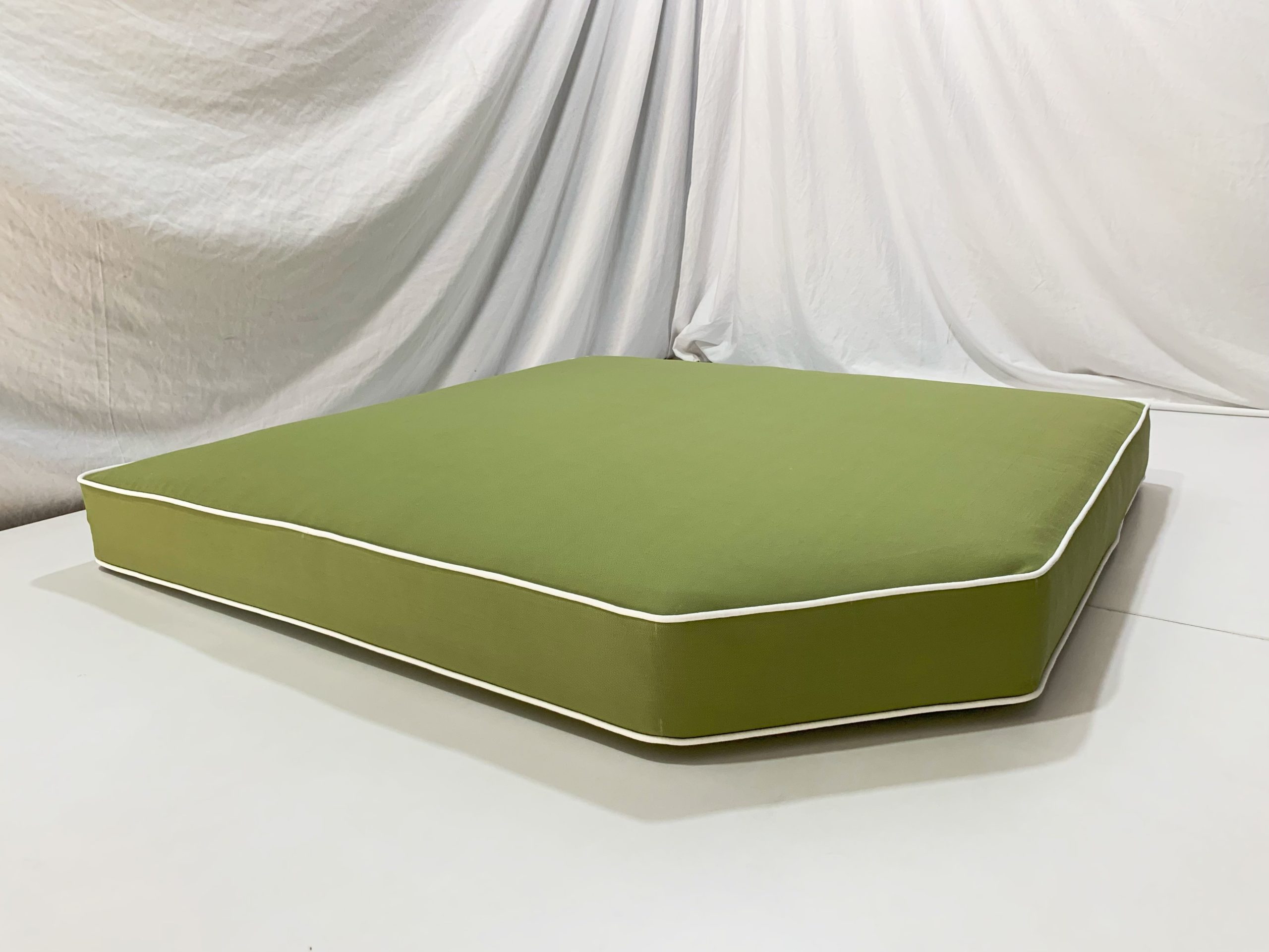 Oasis Green With White Piping Corner Cushion Cover