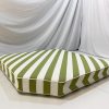 Green Stripe With White Piping Custom Corner Cushion Cover