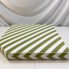 Green Stripe With White Piping Corner Seat Cushion Cover