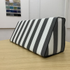 Onyx Charcoal Stripe with Black Piping Wedge Back Cover