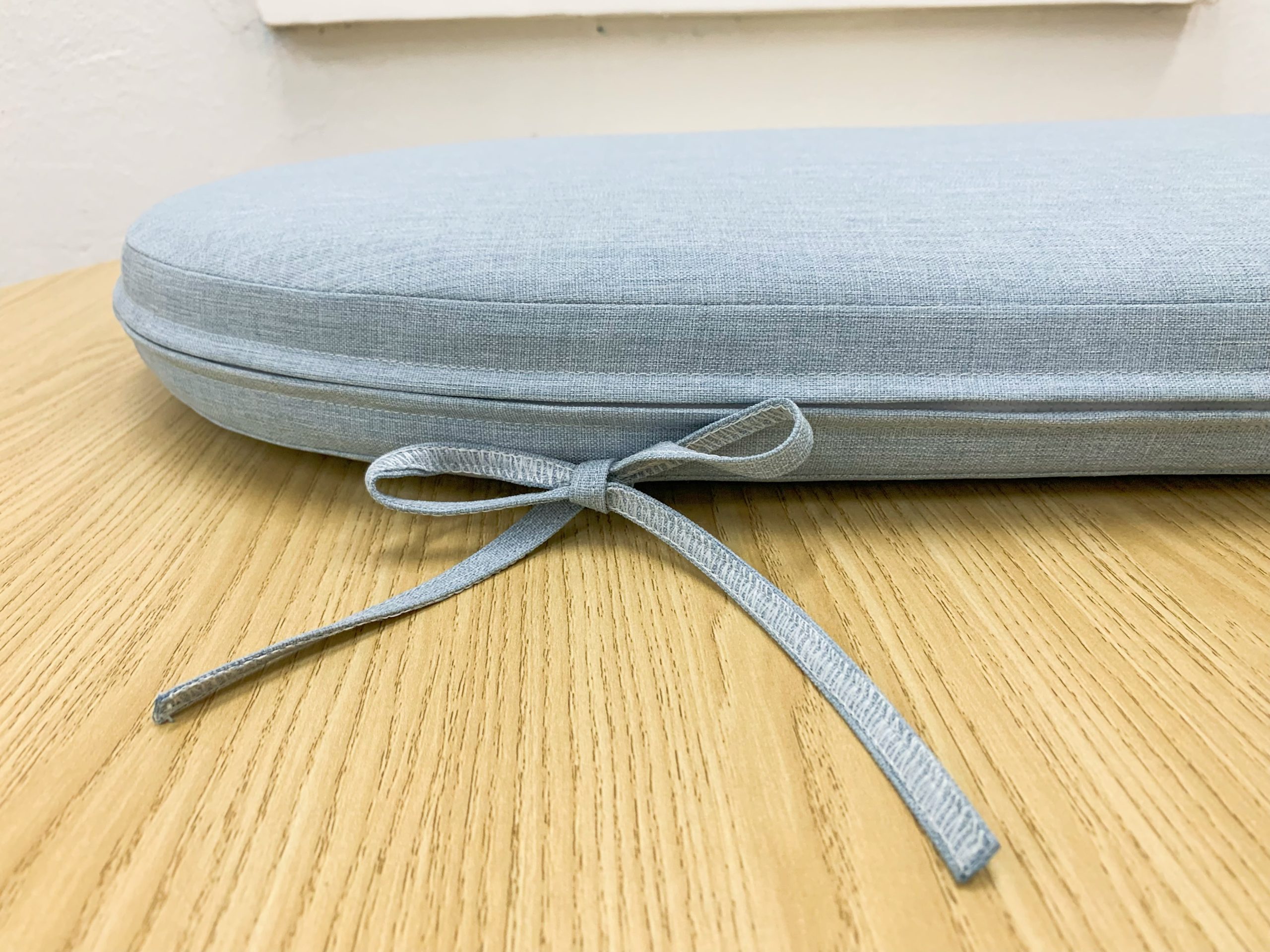 Maldives Blue Round-End Bench Cushion Cover Ties
