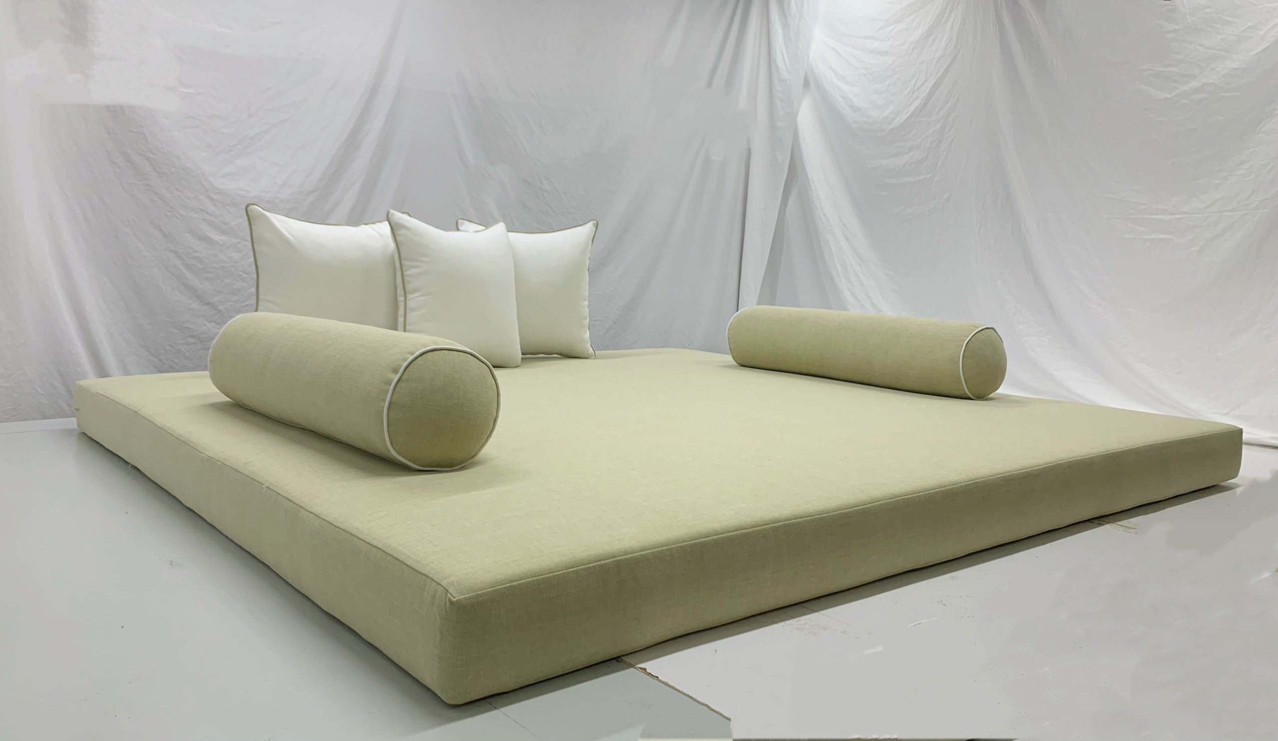 Kalahari Taupe Daybed Cushion Cover with Bloster and Pillows