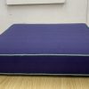 Denim Blue Square Seat Cushion Cover with Spring Green Piping