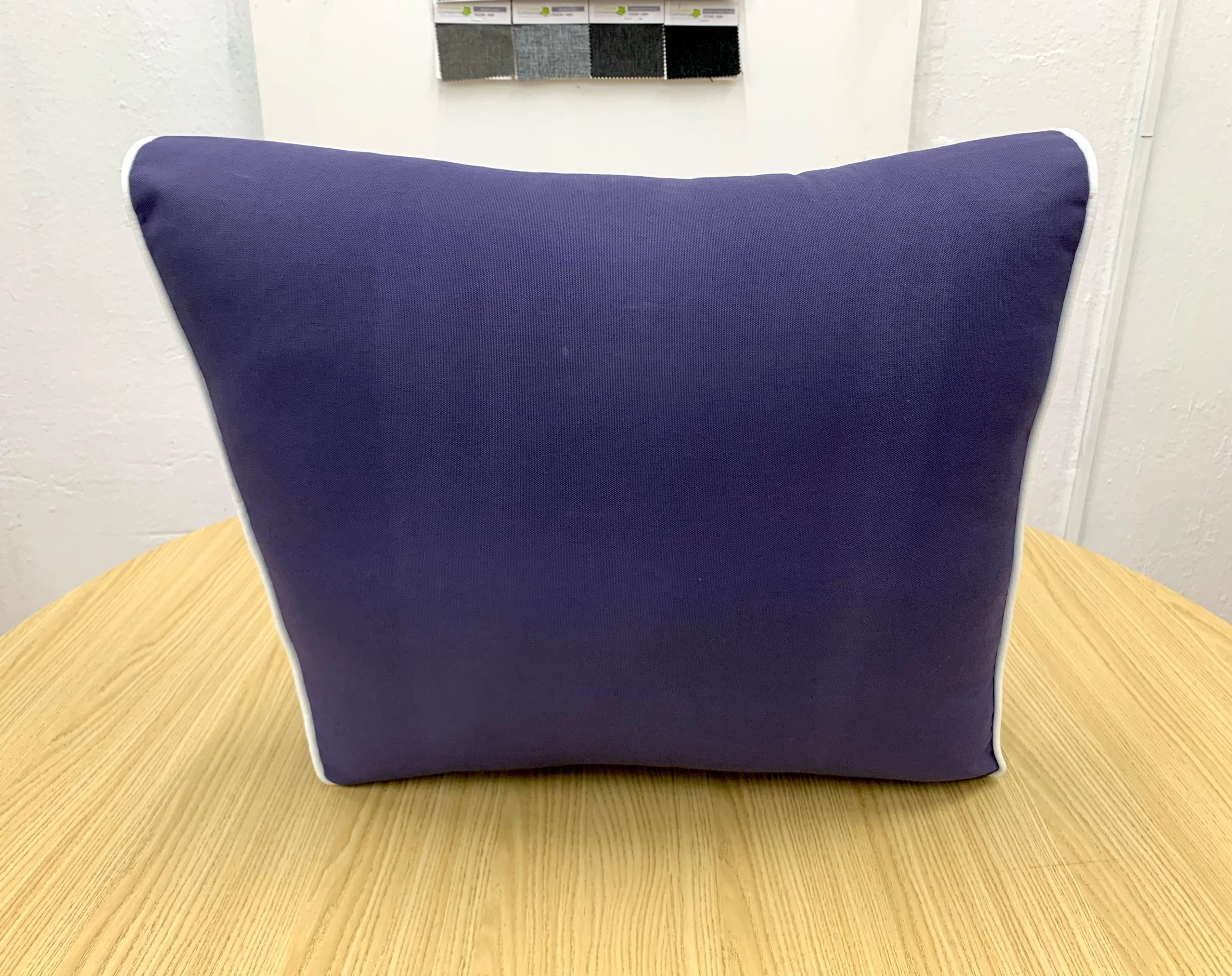 Denim Blue Custom Angled Lounge Back Cushion Cover