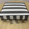 ONYX Charcoal Stripe Square Seat Cushion Cover