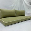 Oasis Green Backrest Cushion Cover with English White Piping