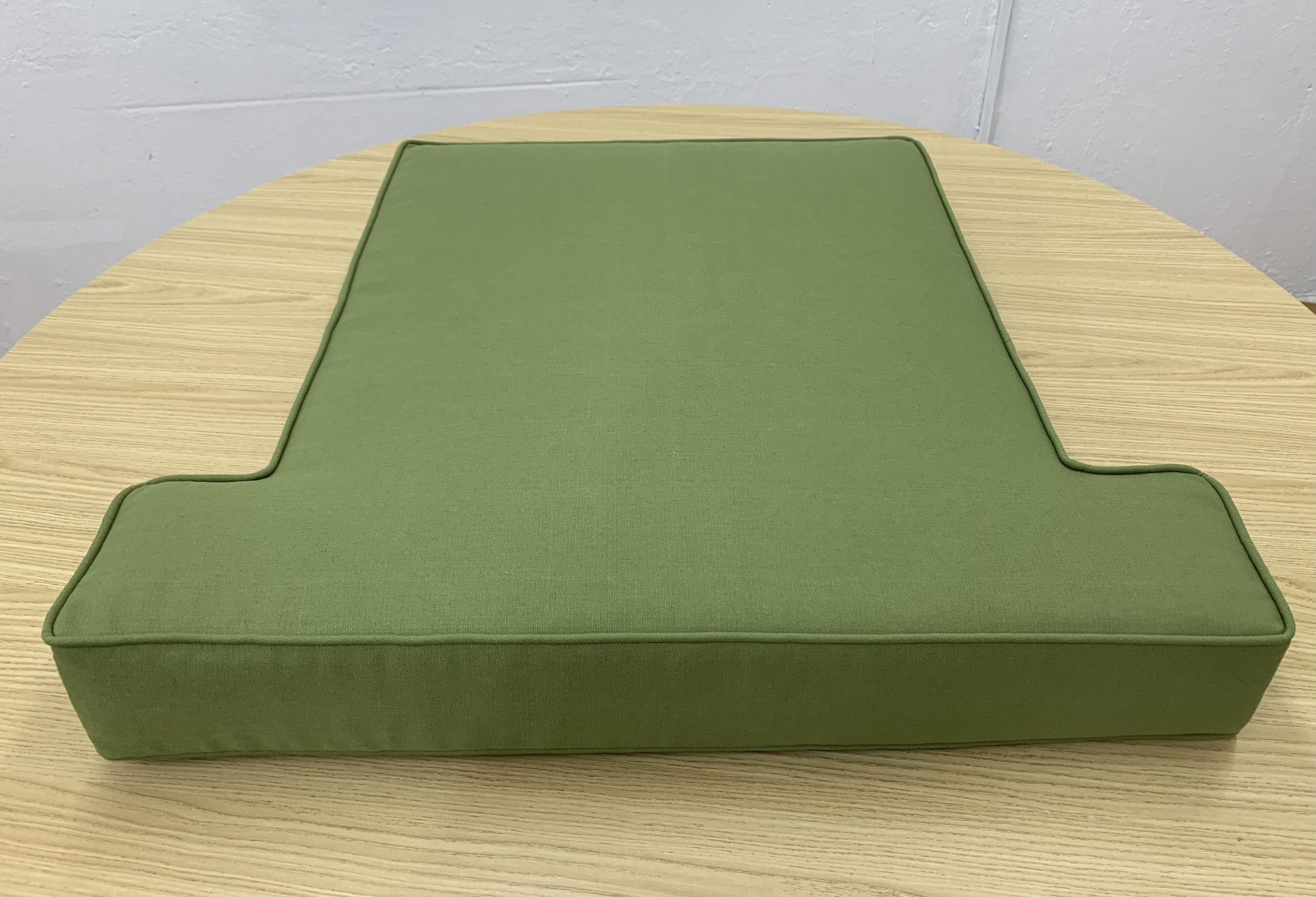 Oasis Green T Shape Bench Cushion Cover with Matching Piping