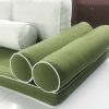Oasis Green with English White Piping Bolster Cover