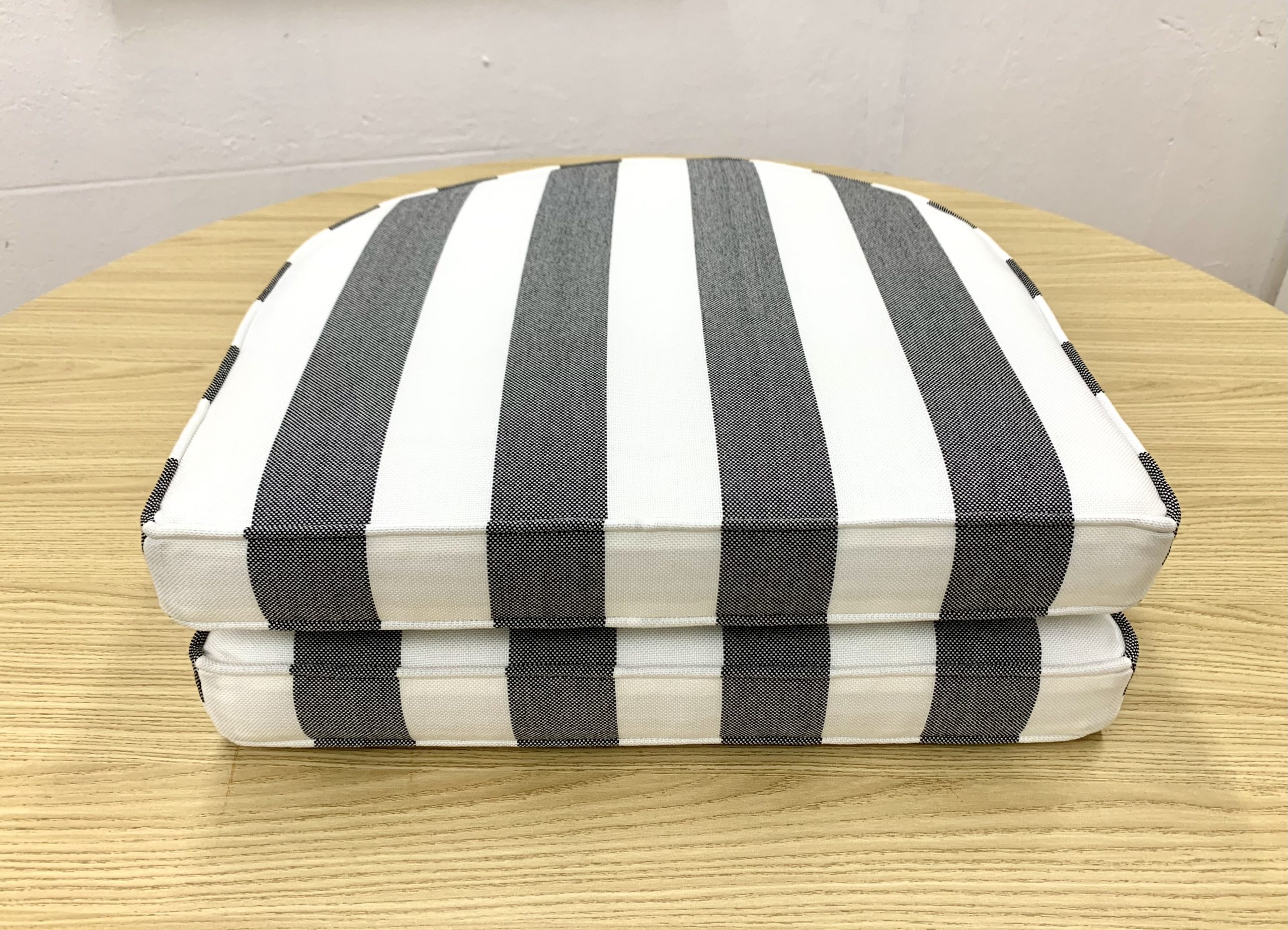 ONYX Charcoal Stripe Rounded Seat Cushion Cover