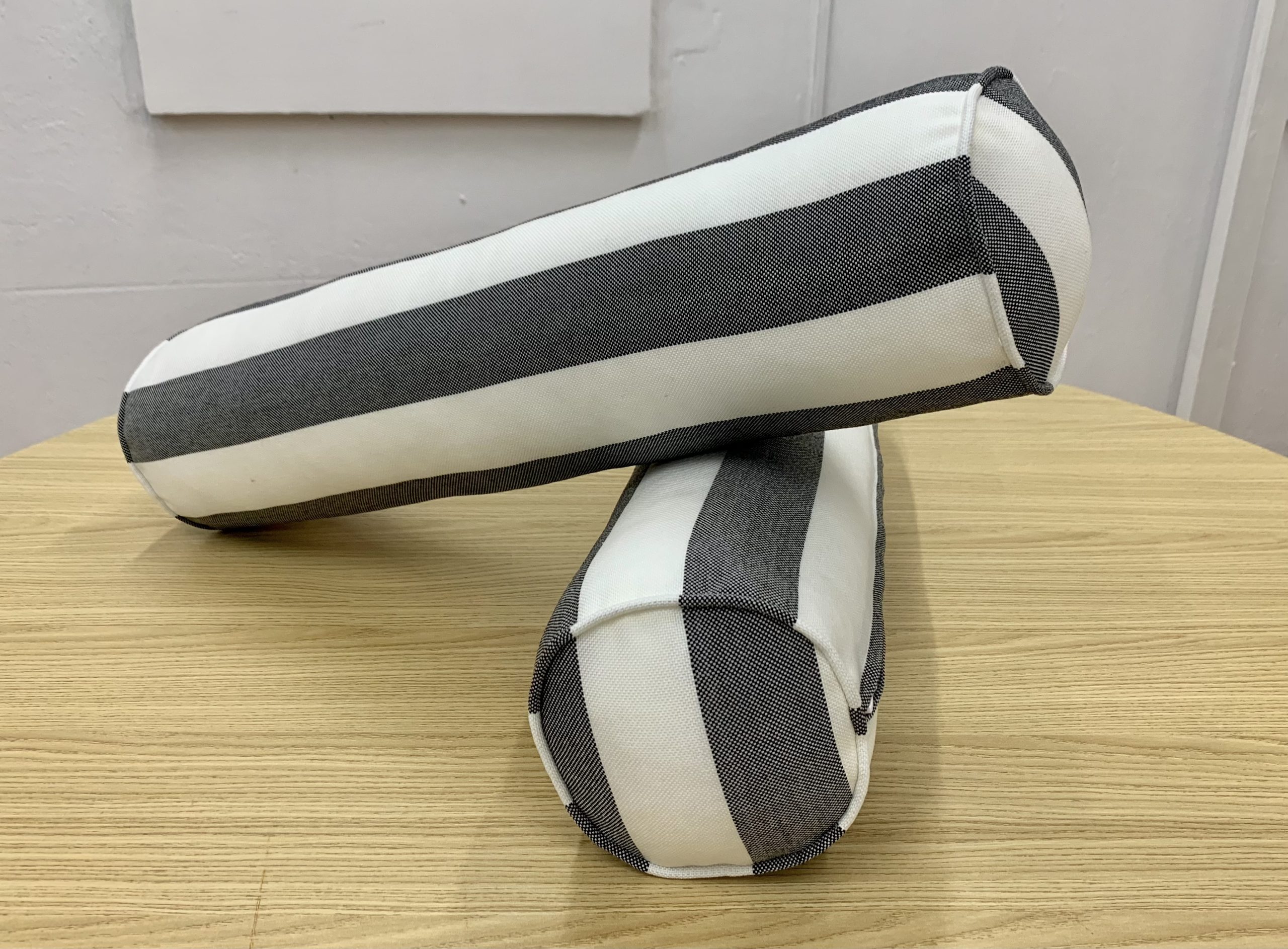 Onyx Charcoal Stripe Bolster Cover