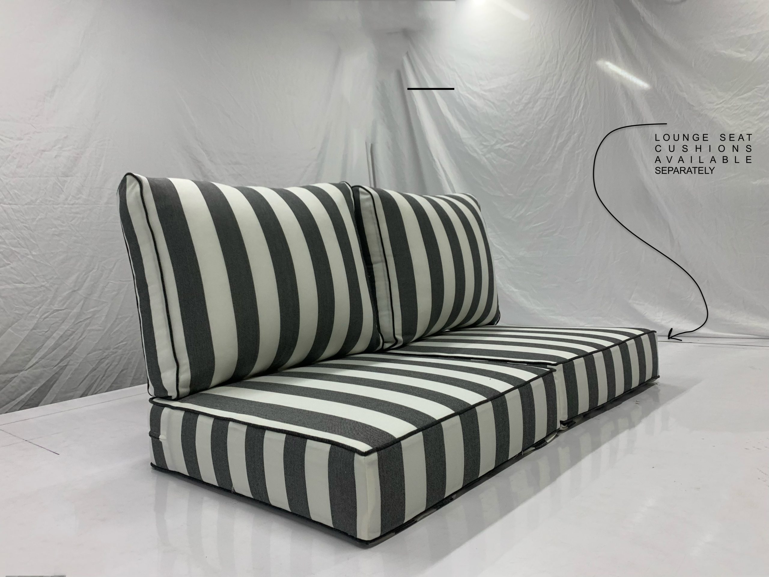 ONYX Charcoal Stripe Backrest Cushion Cover