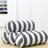 Onyx Charcoal Stripe Bolster Cushion Cover