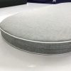 Silver with White Piping Round-End Bench Cushion Cover