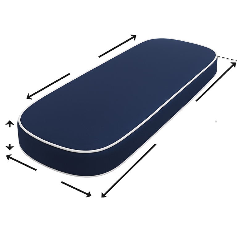 Custom Round-End Bench Cushion Cover