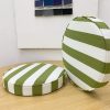 Round Green Stripe Cushion Cover