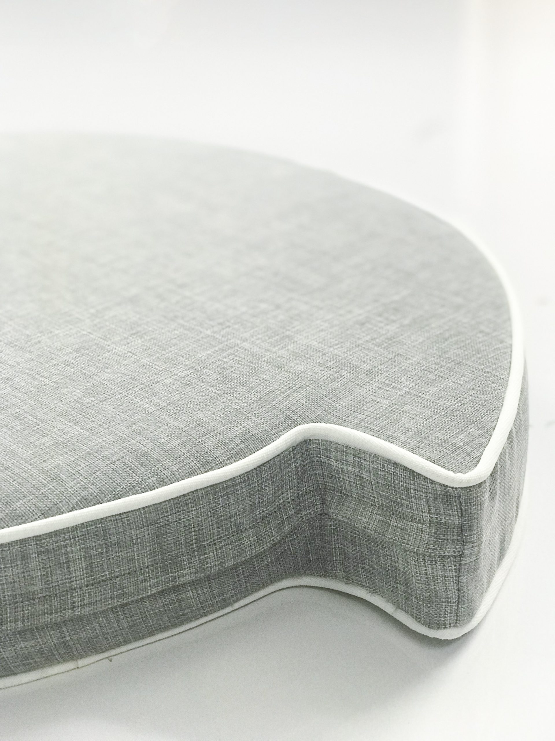 Jubilee Silver Mushroom Cushion Cover with White Piping