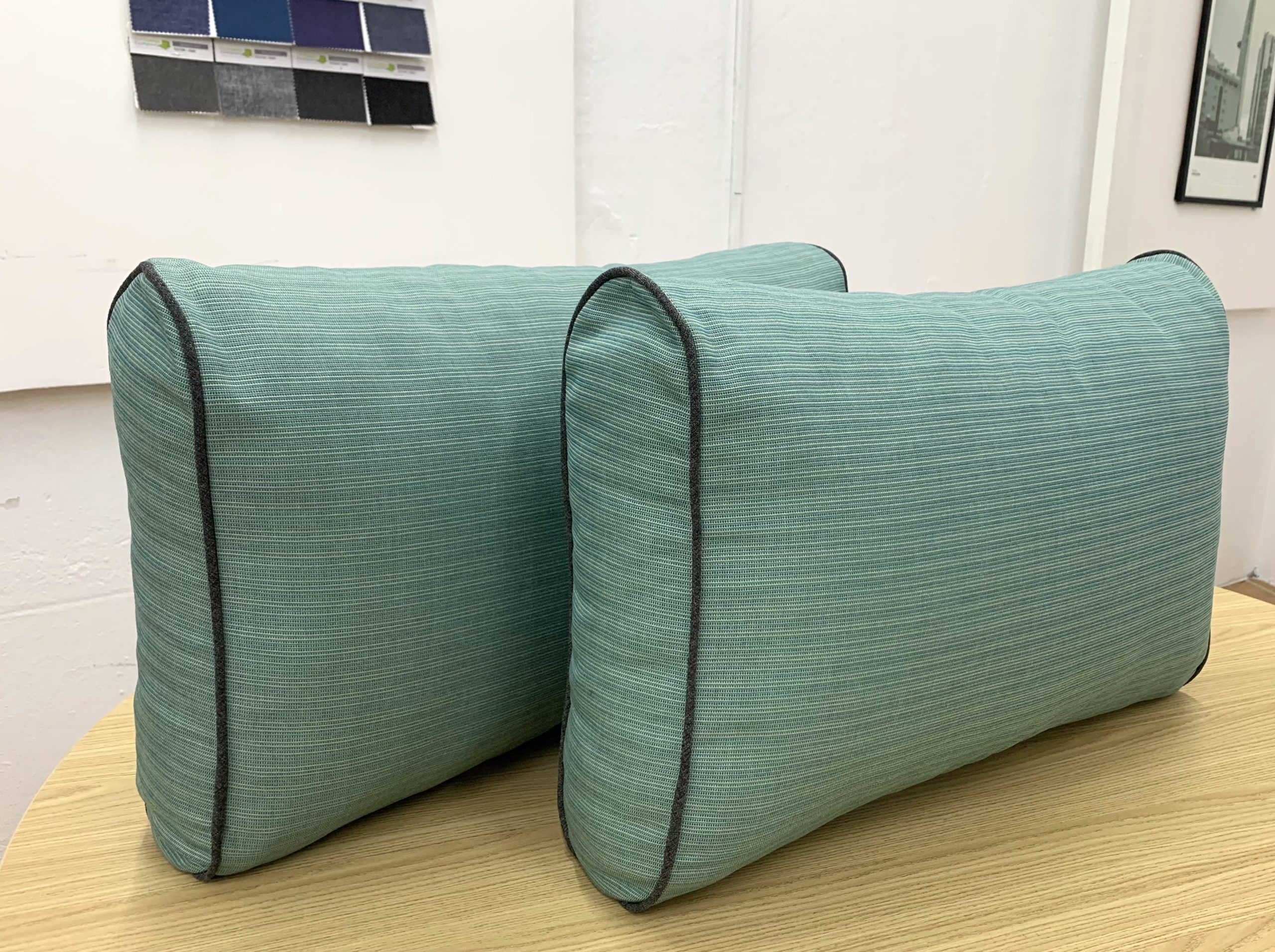 Spring Green with Black Piping Back Cushion Cover