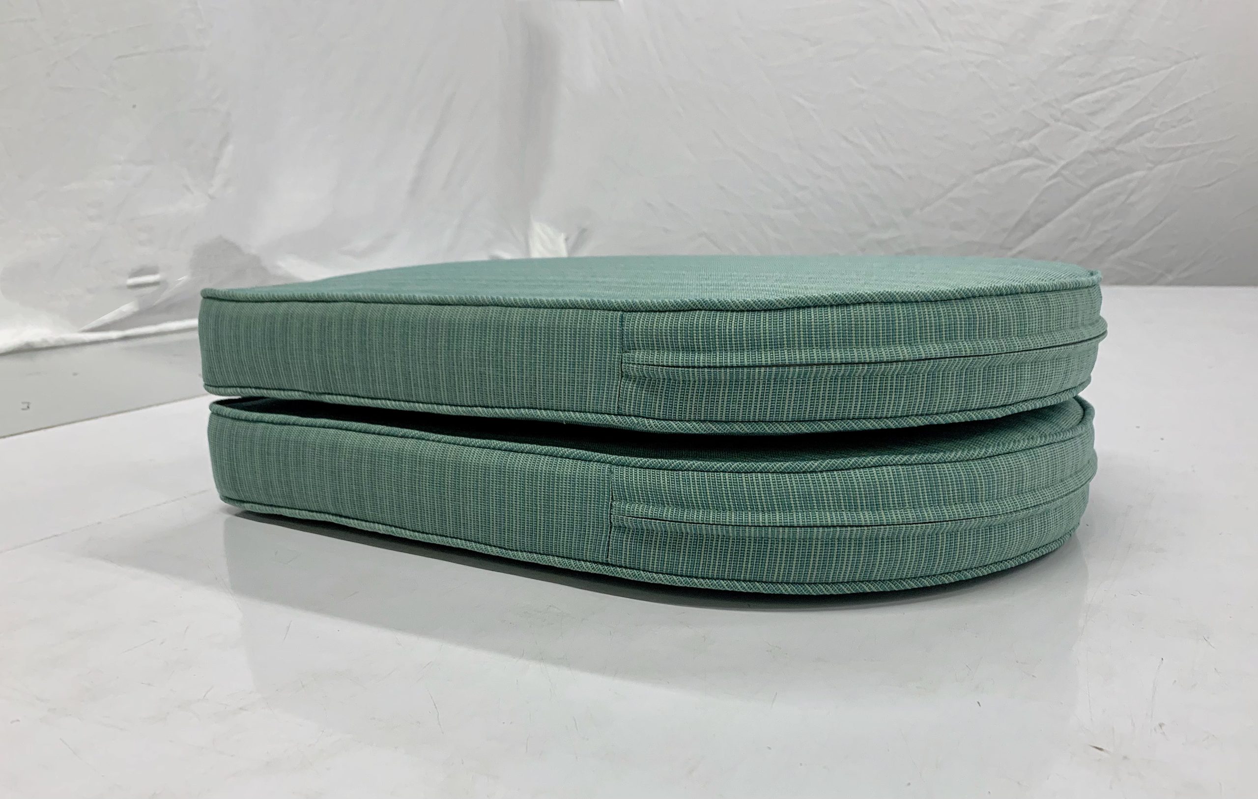 Spring Green Rounded Cushion Cover with Matching Piping