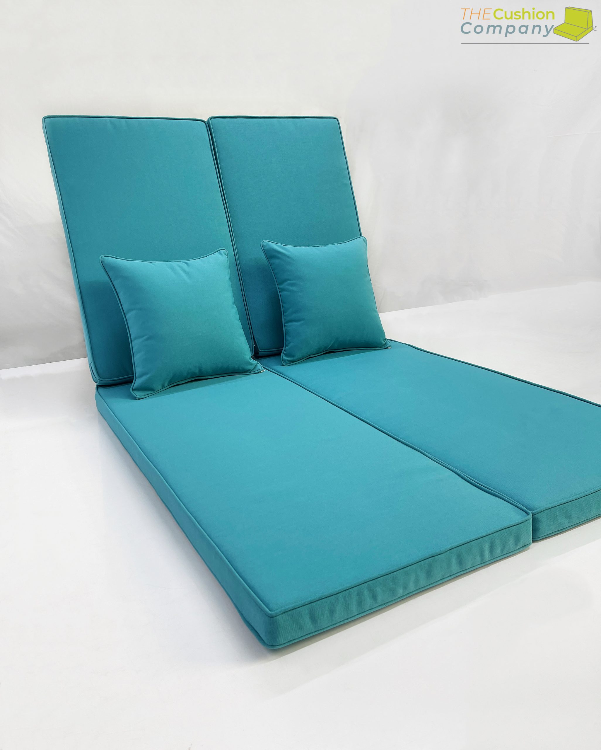 Surfy Blue Sun Lounge Cushion Cover with Matching Piping