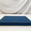 Arabian Sea Turquoise Trapezoid Bench Cushion Cover - Silver Piping