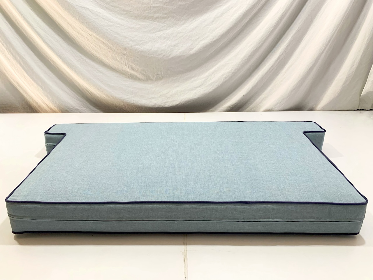 Maldives Blue T Shape bench Cushion Cover with Blue Piping