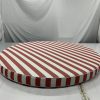 Round Vibrant Red Stripe Cushion Cover