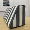 Onyx Charcoal Stripe Wedge Back Cushion Cover