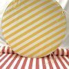 Round Yellow Lemon Stripe Cushion Cover