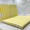 Yellow Lemon Stripe Sun Lounge Cushion Cover with White Piping