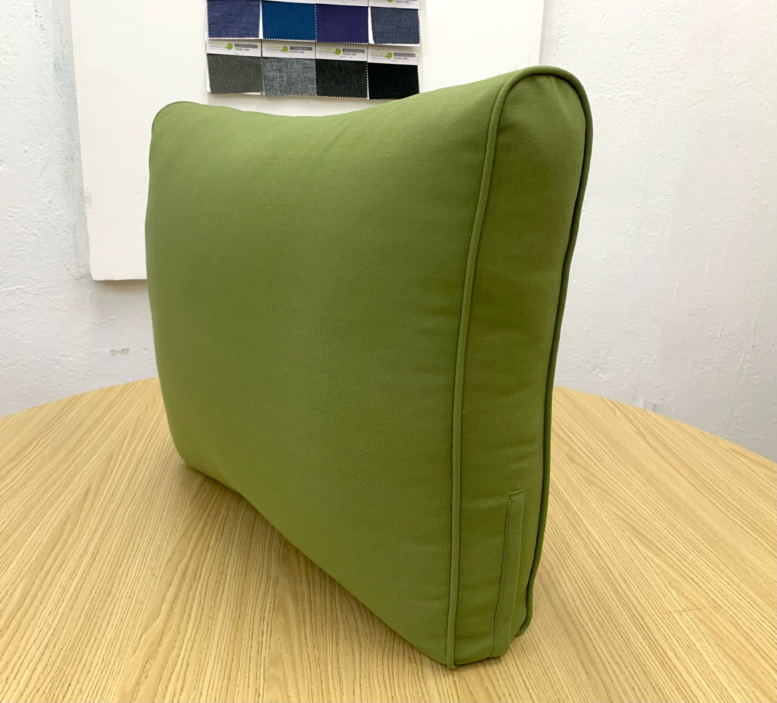 Oasis Green Custom Angled Lounge Back Cushion Cover