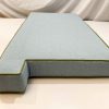 Maldives Blue Notched Bench Cushion Cover - Oasis Green Piping