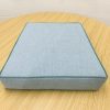 Maldives Blue Trapezoid Cushion Cover With Spring Green Piping