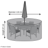 Round Dining Cover With Umbrella Hole - 133 cm x 87 cm