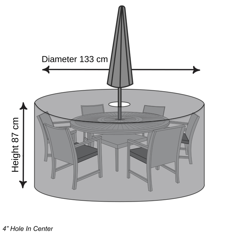 Round Patio Dining Cover Zip