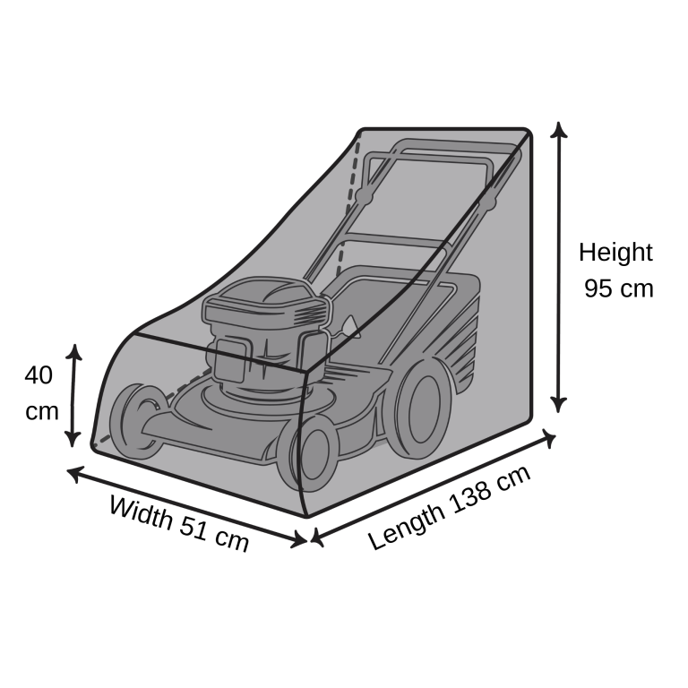 Lawn Mower Cover - 138cm L x 51cm W x 95cm H