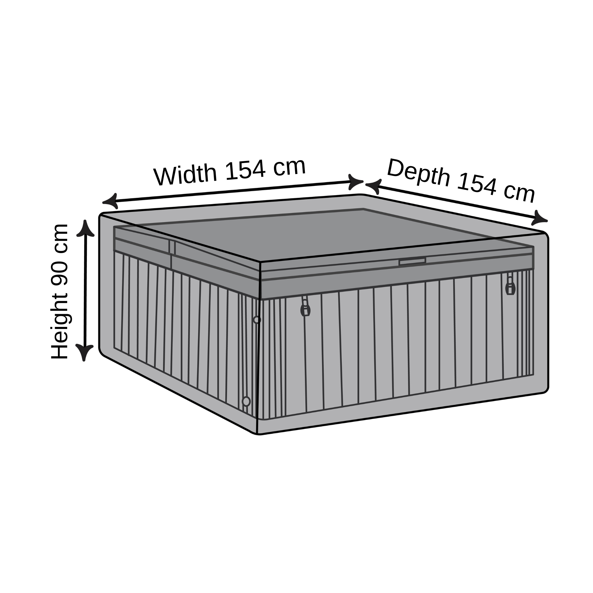 Square Spa & Jacuzzi Cover - 154cm X 154cm X 90cm