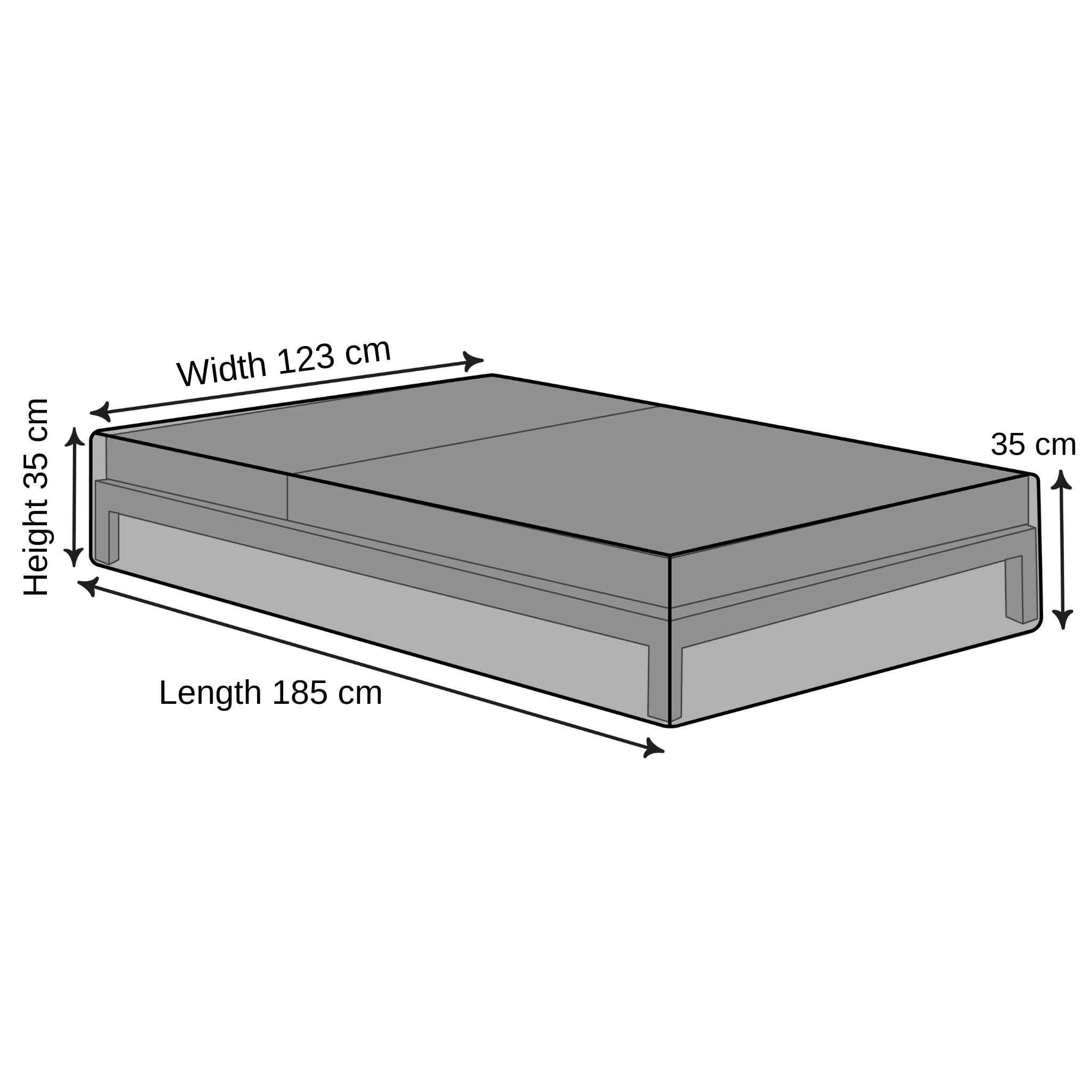Double Sun Lounger Cover - 185cm X 123cm X 35cm