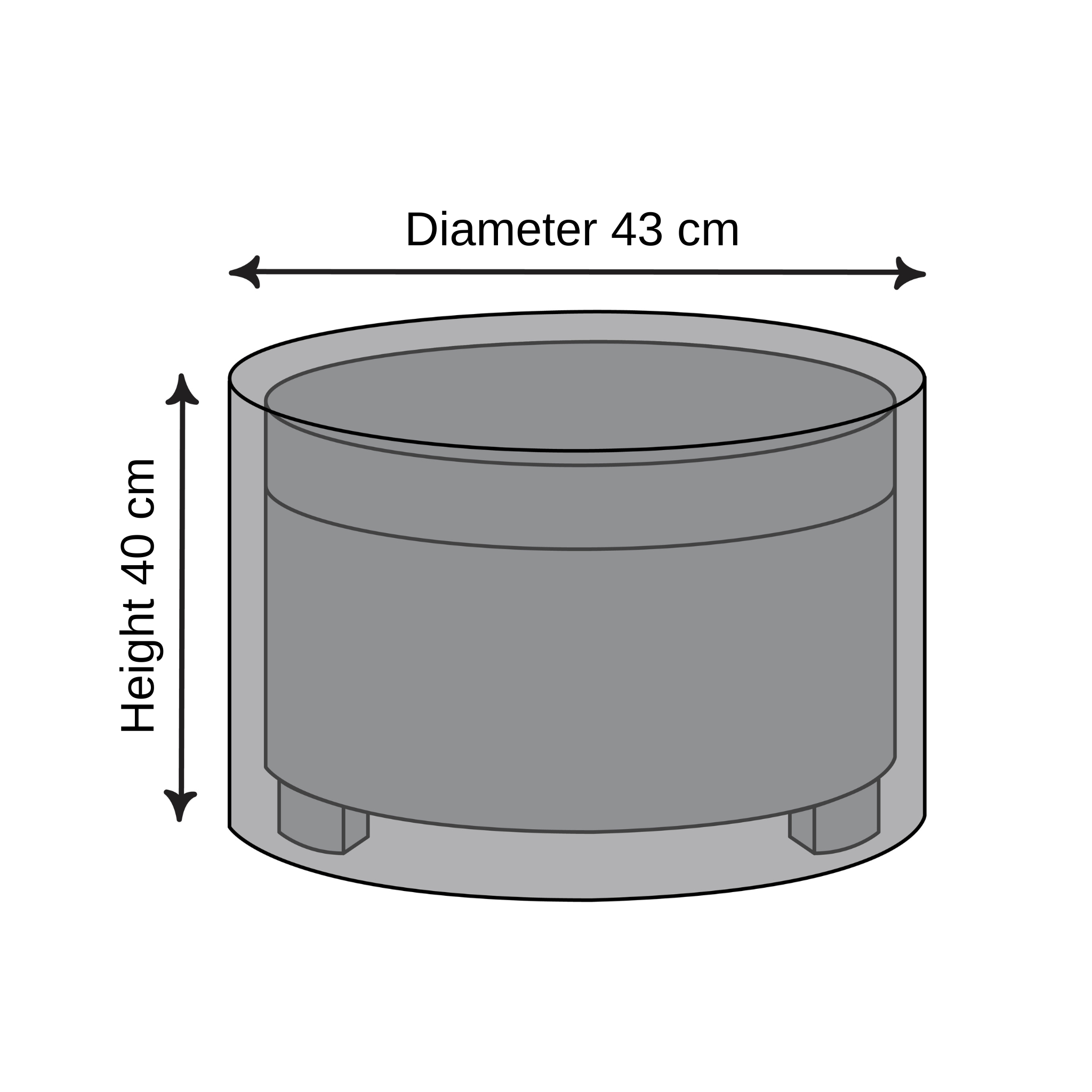 Round Outdoor Ottoman Cover - 43cm X 40cm