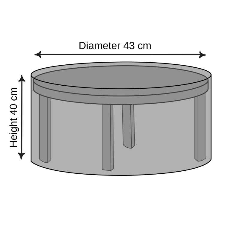 Round Outdoor Coffee Table Cover - 43cm X 40cm